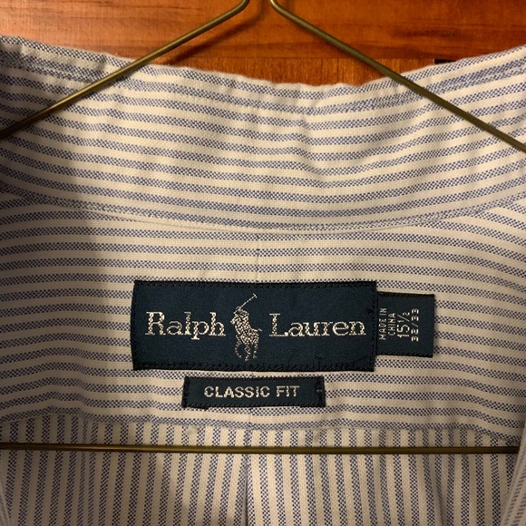 Ralph Lauren stripe seersucker shirt 15 1/2 - Picture 3 of 3